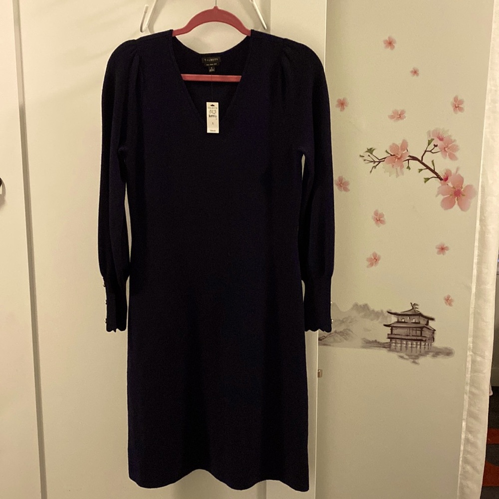 Talbots.Small.Brand new navy blue sweater dress with pure merino wool.So pretty!